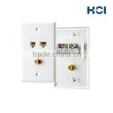 US Type 4 Port Video Voice and RJ45 Cat5e Data Faceplate thumbnail-6