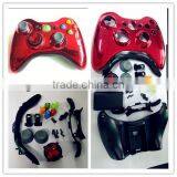 Red Chrome front shell+Black back shell with transforming D-pad for xbox360 Slim