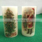 flameless led candles 3''x5'' christmas flickering real wax led candle light decoratice christmas led wax candles