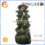Moss Color Stone Rocky Water Fountain Resin Crafts for Garden Decoration thumbnail-1