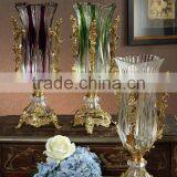 Beautiful Design Bronze Crystal Flower Vase, Elegant Home Decorative Crystal Vase (BF01-0210) thumbnail-1