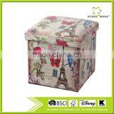 Storage Ottoman, Paris, Flower and Bird Design thumbnail-1