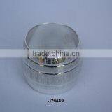 Emboss Sand Style Brass Napkin Ring With Silver Plating thumbnail-1