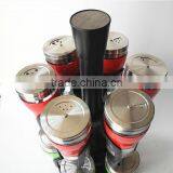 3oz Clear Glass Round Spice Jars Set Chrome Plated Flip Cap thumbnail-3