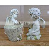 Wholesale Garden Ornaments Polyresin Child Angel Statues thumbnail-3
