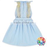 Wholesale New Design Sleeveless Blue Women Dresses Mazie Lace Embroidered Dresses