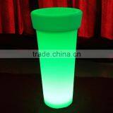 Plastic White PE Illuminated Outdoor Furniture, Illuminated Led Flower Pot, Glowing Led Ice Bucket