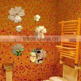 Latest Decorative Custom Wall Sticker , Sitting Room 3D Flower Mirror Wall Stickers thumbnail-5