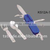 2014 Picnic Pocket Stainless Steel Multi Outdoor Barbecue Tool Set Tableware(KS12A-7)