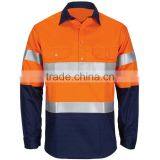Cheap Custom Safety Reflective Orange and Navy Shirt