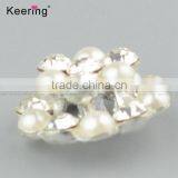 Vogue Hotsale Flower Rhinestone Pearl Button Pins for Garments WBK-1484 thumbnail-4