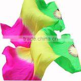 180CM 150CM 100% Silk Belly Dance Silk Fan Veils Ombre Silk Fan Veils thumbnail-2