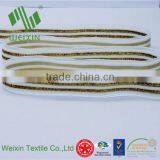 New Arrival Christmas White/gold Glitter Thread Foe Velvet Ribbon