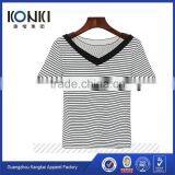 High Fashion Stripe With Grenadine T Shirt for Woman Hot Sale 2017