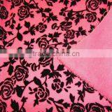 100% Polyester Interlock With Flower Flocking Fabric thumbnail-1