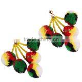 Bohemian Multicolor Pompon Dangle Earrings for Women Jewelry thumbnail-4