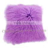 CX-D-04N Wholesale High Quality Best Selling Comfortable Lamb Fur Pillow Genuine Mongolian Sheep Fur Pillows thumbnail-4