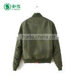 CIS 2017 New Fashion 100% Polyester Zipper Design Winter Women Black Varsity Bomber Jacket thumbnail-4