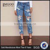 MGOO Popular Women Teaspoon Baggies Jeans Pants For Women In Cobain With Holes Tore Up Muslim Pants thumbnail-1