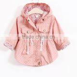 Zm50392b Girls Pure Cotton Hooded Dust Coat Autumn New Style Child Clothing thumbnail-1