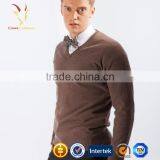 V Neck Luxury Men Pure Cashmere Sweaters, Autumn Knitwear thumbnail-1