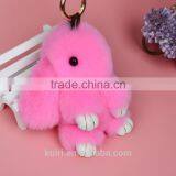 18cm 100% Real Genuine Rex Rabbit Furs Keychain Pendant Bag Car Charm Tag Cute Mini Rabbit Toy Doll Fur Monster Pom Pom Keychain thumbnail-6
