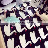 S65604A Swan Pattern Knitting Blanket Cotton Double Sided Knitted Blankets thumbnail-2