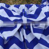 2015 Baby Girls 4th of July Blue Chevron Cotton Romper With Matching Necklace and Bow Set thumbnail-2
