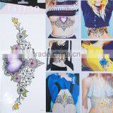 Paper Removable Waterproof Sternum Sticker Body Art Multicolor Flower Leaves Pattern Heart Temporary Tattoo Custom thumbnail-1