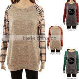 Wholesale New Arrival Ladies Long Plaid Christmas Tops thumbnail-3