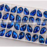 3230 11*18 Capri Blue Sew on Stone Rhinestone Beads for Jewelry Making Wedding Dress thumbnail-1