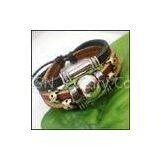 Charm Men / Women Custom Leather Bangles Bracelets With Pendant thumbnail-1