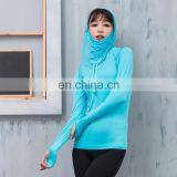 Breathable Dry Quick Hooded Yoga Shirts For Women Long Sleeve Professional Sports Running Tess Gym Fitness Workout Training Tops thumbnail-1