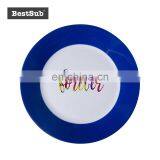 Customize Christmas Gift 8" Plate w/ Blue Edge P8H-08B