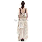 Steampunk Elastic Mesh Assymetrical Long Gown Evening Dress Q-291 thumbnail-4