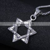 Antique Men Stainless Steel Hexagram Pendant