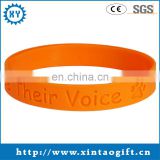 Cheaper debossed and filled color rubber wristbands for promotion gift