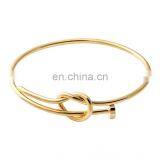 Best Selling 18K Gold Plating Twist Knot Nail Stack Gold Bangles Models