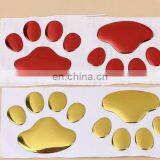 newest design and OEM order 3D animal dog cat bear foot car body sticker 3M silver gold red car stickers