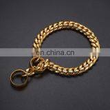 2019 New Trendy Luxurious Golden Stainless Steel Dog Collars and Leash thumbnail-4