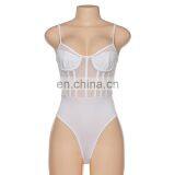 Women's Sleeveless Scoop Neck Strappy Backless Vintage Bodysuit thumbnail-5