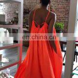 2020 Womens Plus Size Sexy Blue and Multi Candy Colors Swing Bottom Maxi Dresses thumbnail-1