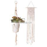 Chinese Manufacturer Hand Craft Cotton Wall Ornaments Hanging Decoration Macrame White Plant Hangers thumbnail-5