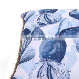 Custom Polyester Waterproof Blue Outdoor Cushion Luxury Covers Cactus Pattern With Linen Fringes thumbnail-6