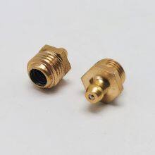 Brass Straight Grease Fitting M6x0.75mm Metric Thread Hydraulic Grease Fitting thumbnail-2