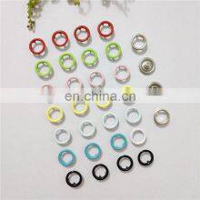 Decorative Painted Round Engraved Custom Double Enamel Brass Ring Prong Snap Button