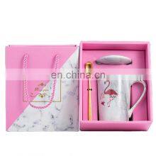 High Quality Nordic Style Coffee Mug Set Ceramic Coffee Cup Mug Box Set,New Products Ceramic Coffee Cups Pink Tea Gift Mug Set/