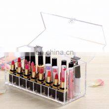 Metal Hinge Countertop Cosmetic Organizer 24holder Custom Acrylic Lipstick Holder