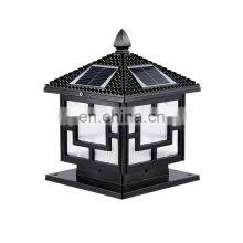 Outdoor Golden Black Decorative Lighting Gate Pillars Solar Lights LED