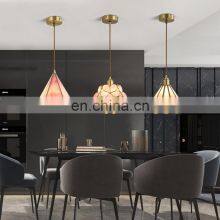 New Arrival Modern Minimalist Pendant Light Aisle Balcony Ceiling Light Brass And Glass Bedside Small Chandelier thumbnail-3
